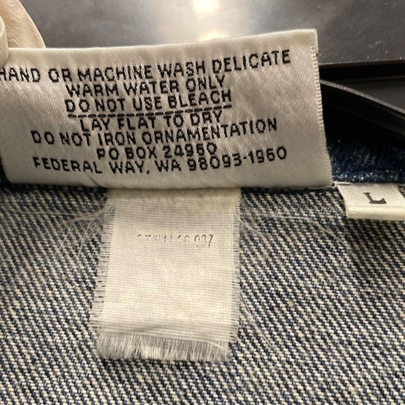 Christine Alexander Denim Jacket Women's L Light Blue Rhinestones - Picture 6 of 6